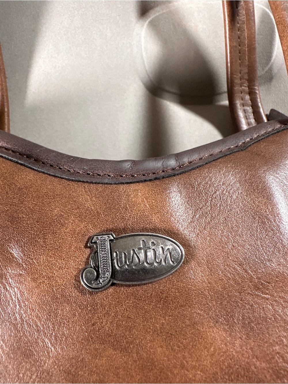 Justin Boots Western Brown Shoulder Handbag Retro Lace Cottagecore Boho Hippie - Picture 5 of 16